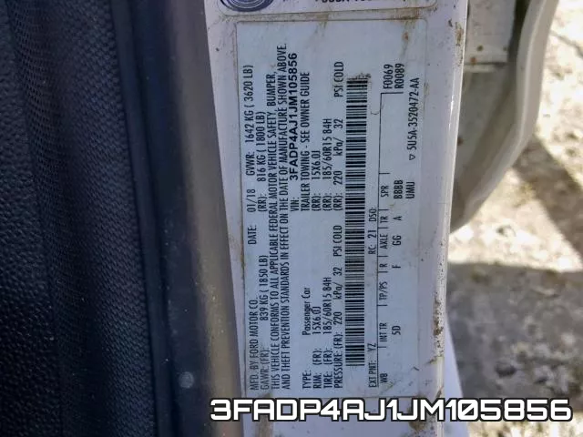 3FADP4AJ1JM105856 фото 2