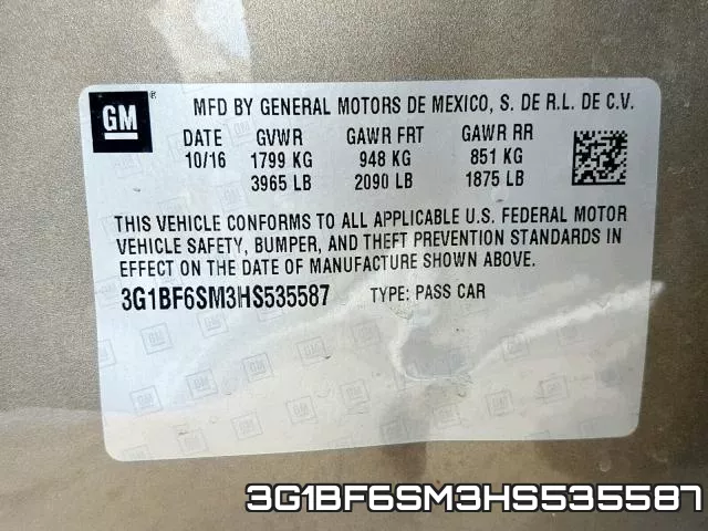 3G1BF6SM3HS535587 фото 2