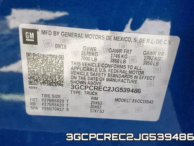 3GCPCREC2JG539486 фото 2