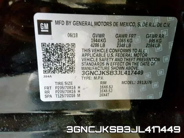 3GNCJKSB3JL417449 фото 2