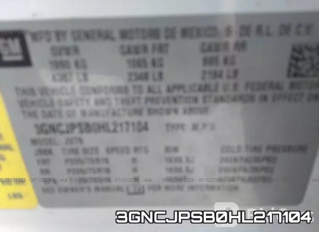 3GNCJPSB0HL217104 фото 10