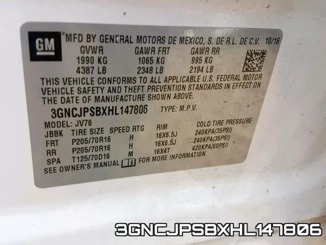3GNCJPSBXHL147806 фото 2