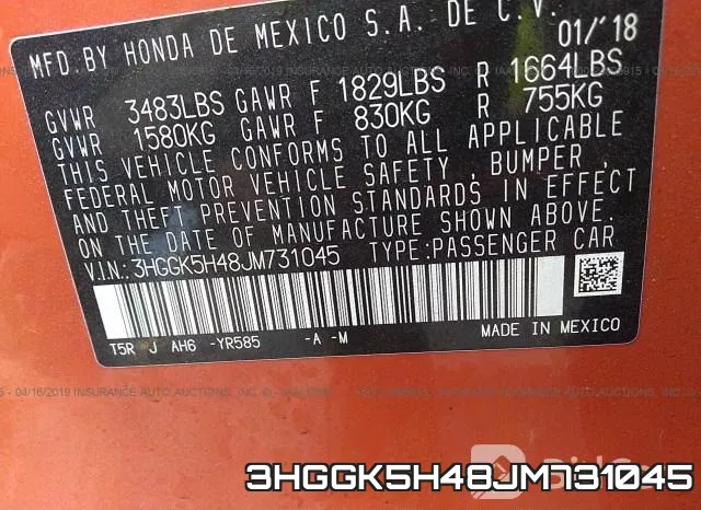3HGGK5H48JM731045 фото 10