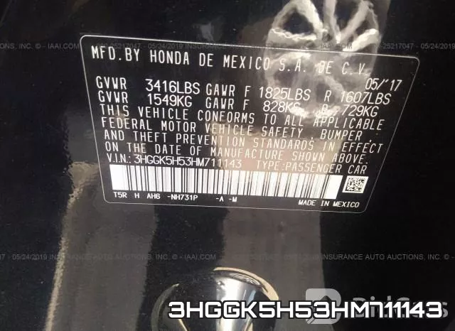 3HGGK5H53HM711143 фото 10