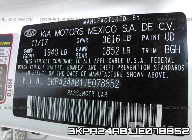 3KPA24AB1JE078852 фото 10