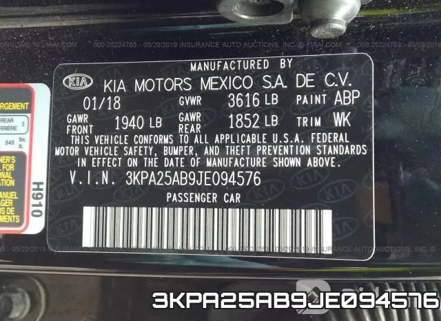 3KPA25AB9JE094576 фото 10