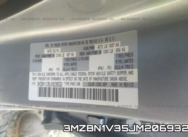 3MZBN1V35JM206932 фото 10