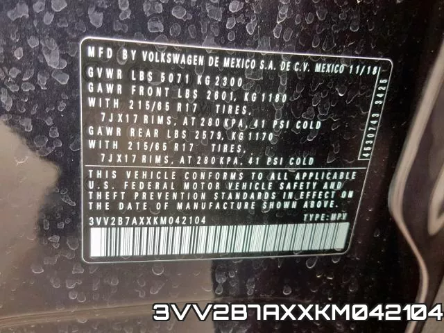 3VV2B7AXXKM042104 фото 2