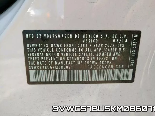 3VWC57BU5KM086071 фото 2