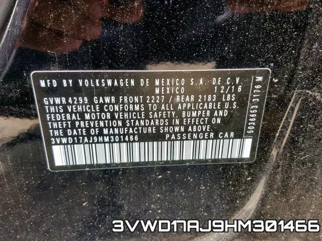 3VWD17AJ9HM301466 фото 2
