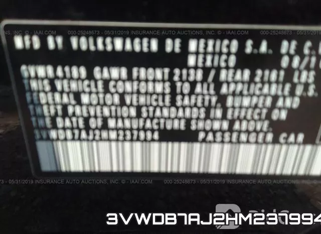 3VWDB7AJ2HM237994 фото 10