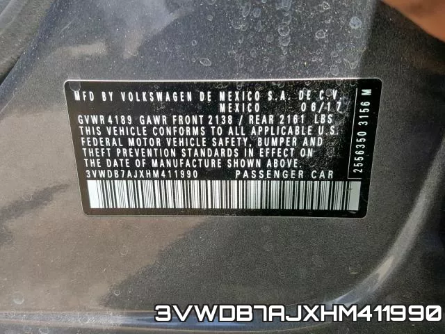 3VWDB7AJXHM411990 фото 2