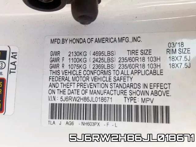 5J6RW2H86JL018671 фото 2