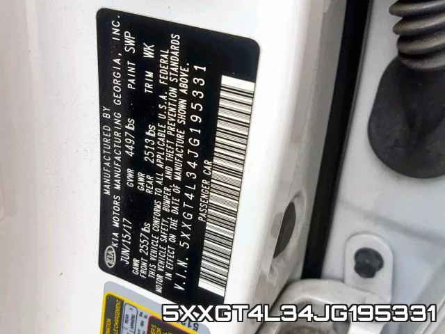 5XXGT4L34JG195331 фото 2