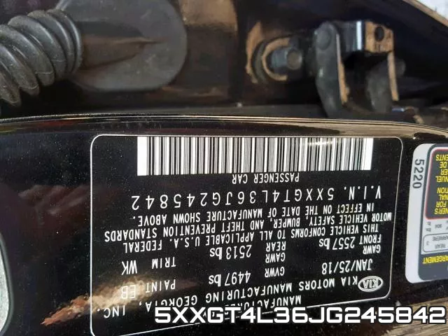 5XXGT4L36JG245842 фото 2