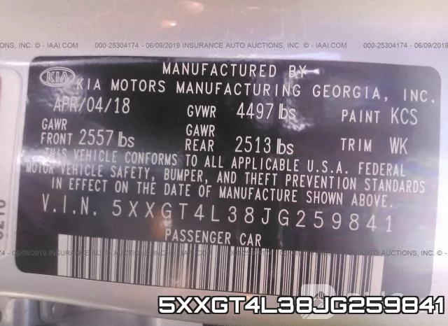 5XXGT4L38JG259841 фото 10