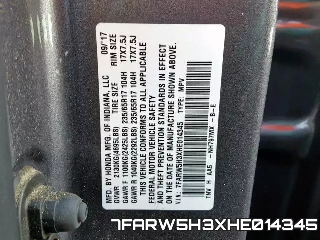 7FARW5H3XHE014345 фото 2