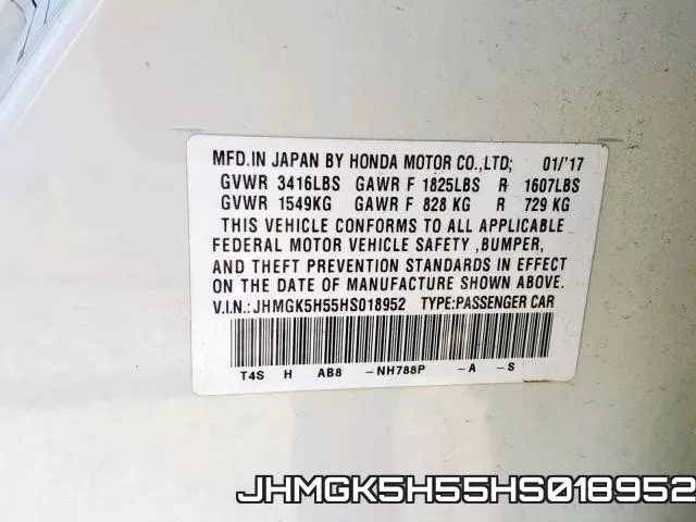 JHMGK5H55HS018952 фото 2