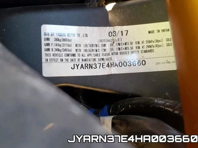 JYARN37E4HA003660 фото 2