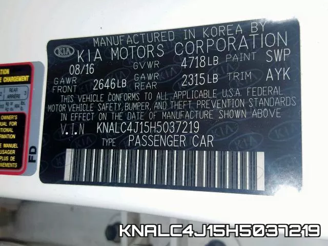 KNALC4J15H5037219 фото 2