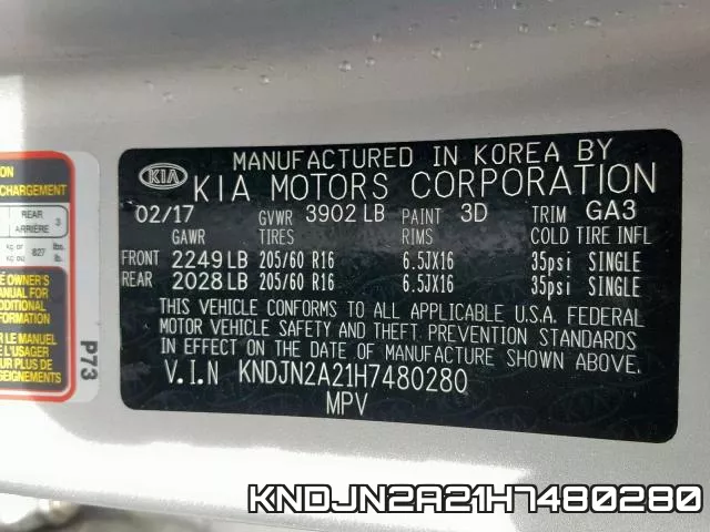 KNDJN2A21H7480280 фото 2