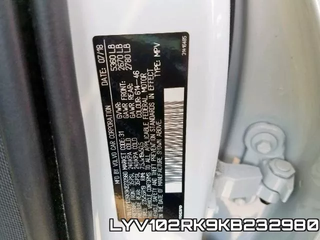 LYV102RK9KB232980 фото 2