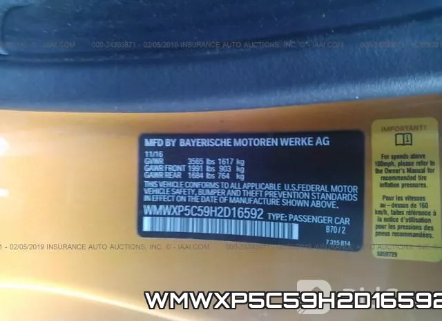 WMWXP5C59H2D16592 фото 10