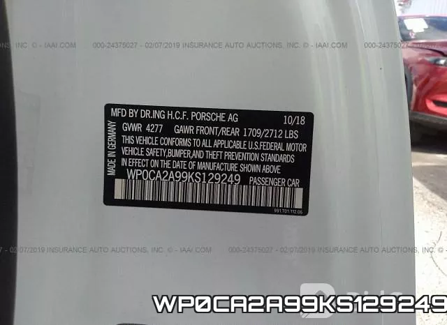 WP0CA2A99KS129249 фото 10