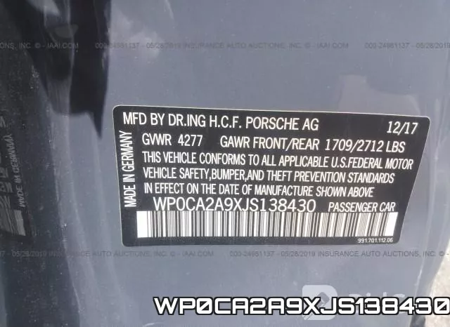 WP0CA2A9XJS138430 фото 10