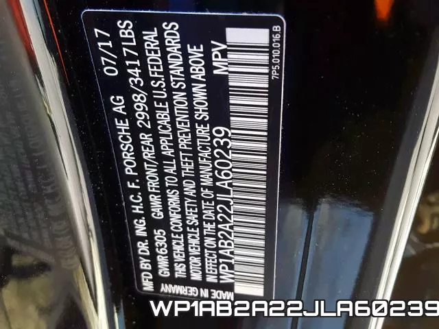 WP1AB2A22JLA60239 фото 2