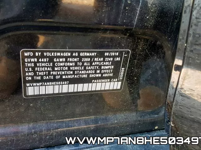 WVWMP7AN8HE503497 фото 2