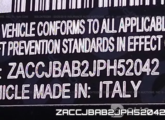 ZACCJBAB2JPH52042 фото 10
