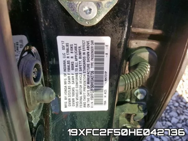 19XFC2F50HE042736 фото 2