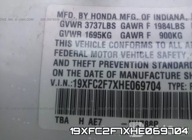 19XFC2F7XHE069704 фото 10