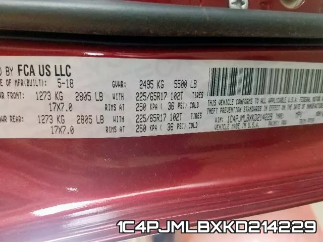 1C4PJMLBXKD214229 фото 2
