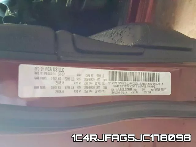 1C4RJFAG5JC178098 фото 2