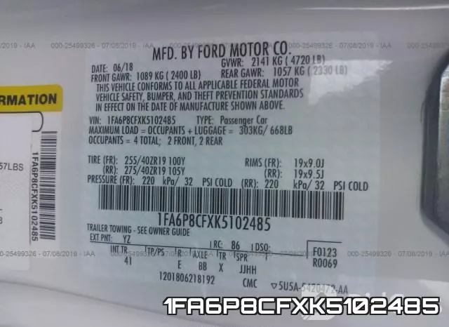 1FA6P8CFXK5102485 фото 10