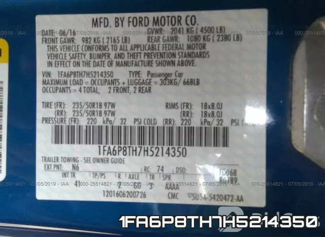 1FA6P8TH7H5214350 фото 10