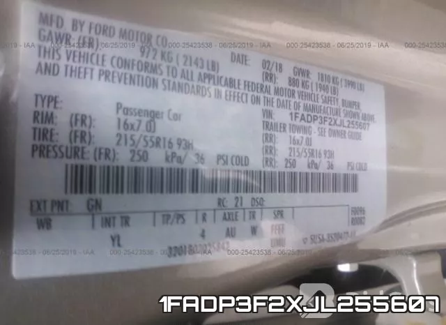 1FADP3F2XJL255607 фото 10
