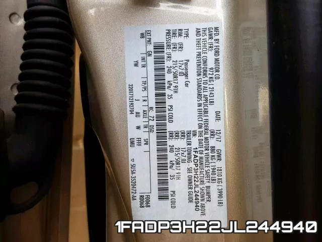 1FADP3H22JL244940 фото 2