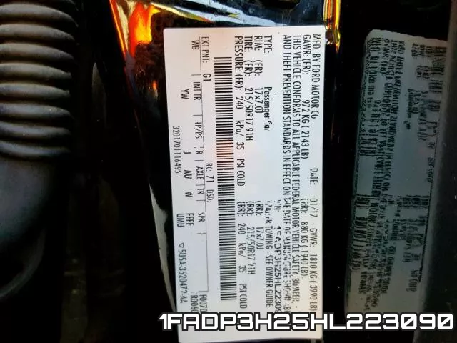 1FADP3H25HL223090 фото 2