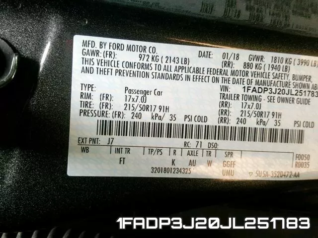 1FADP3J20JL251783 фото 2