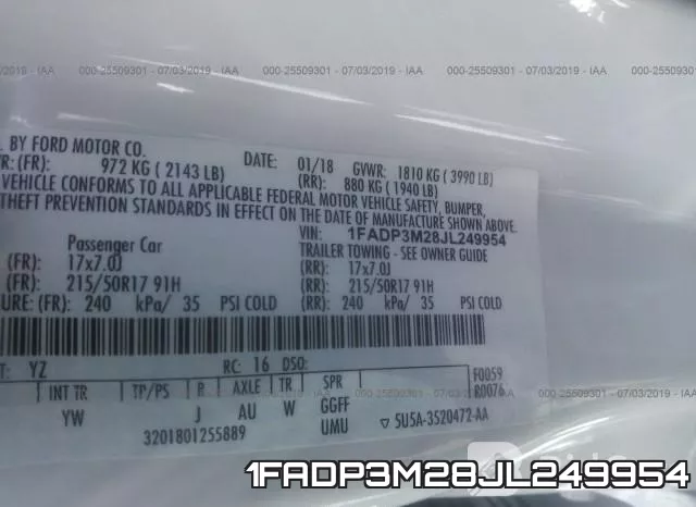 1FADP3M28JL249954 фото 10