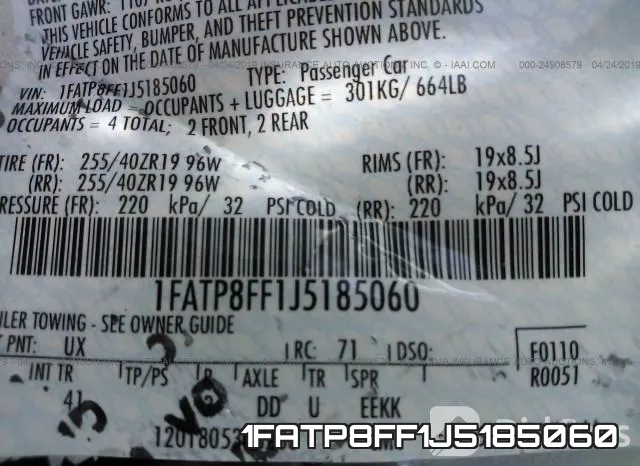 1FATP8FF1J5185060 фото 10