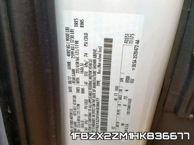 1FBZX2ZM1HKB36677 фото 2