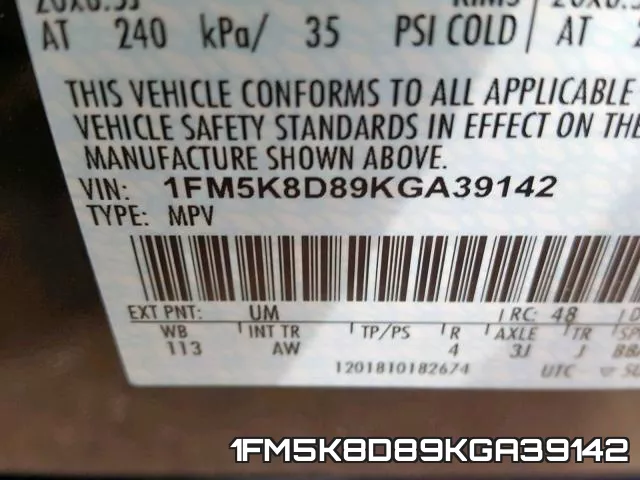 1FM5K8D89KGA39142 фото 2