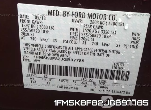 1FM5K8F82JGB97785 фото 10