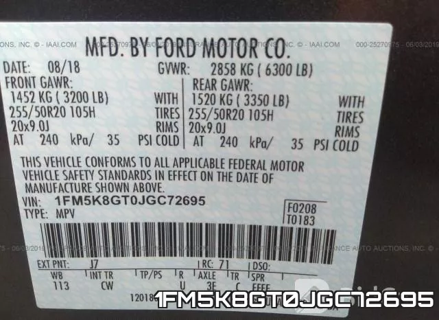 1FM5K8GT0JGC72695 фото 10