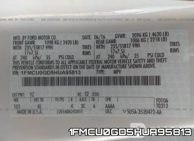 1FMCU0GD5HUA95813 фото 10