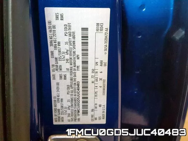 1FMCU0GD5JUC40483 фото 2